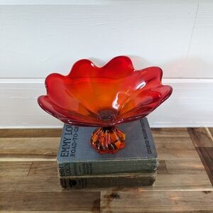 Vintage U.V Reactive Viking Glass Epic Twist Compote Dish